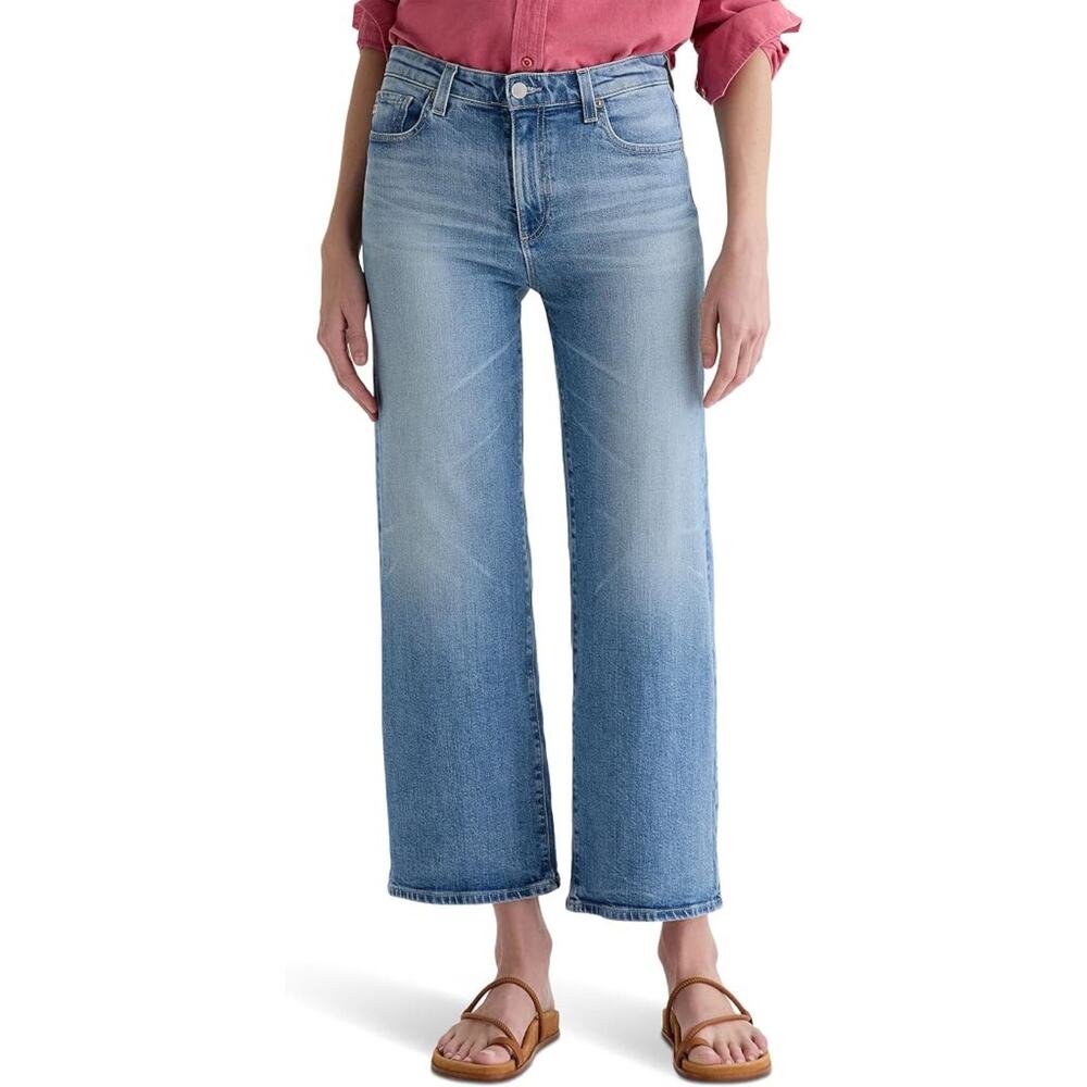 AG Jeans Etta High Rise Wide Leg Crop Jeans Blue Size 27